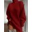 Plus Size, SCACTO Autumn and Winter Solid Color Versatile Loose Raglan Sleeve High Neck Women's Plus Size Sweater Dress