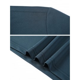 Men's Summer Short-Sleeve Collar Knit Shirt - Breathable V-Notch Blouse, Machine-Washable Casual & -Casual Tunic Top, Color-Blocking Trim (Short T) for Spring/Summer - In Stock 2518