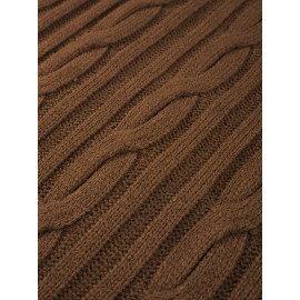 New Autumn-Winter Men's Casual Commuter Solid Color Crew Neck Knit Pullover