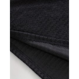 Men's Fashion Casual Long Sleeve Henley Shirt | Premium Houndstooth Jacquard Henley Collar T-Shirt | Notched V-Neck Design | Loose-Fit Comfortable Henley Tee | Essential Golf Wear | Breathable, Warm, and Skin-Friendly | for Indoor Gatherings and