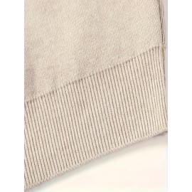 New Men'S Solid Color Round Neck Knitted Pullover Sweater