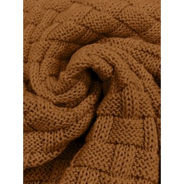 Men's Casual Waffle Knit Lapel Button Sweater