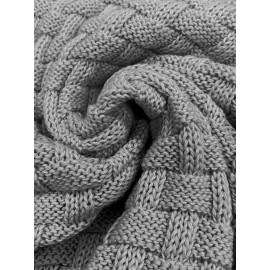 Men's Casual Waffle Knit Lapel Button Sweater