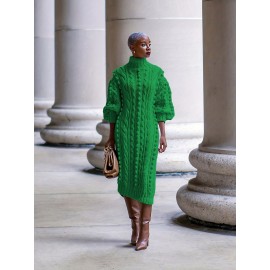 Elegant European and American High-Neck Long Dress for Women | Long-Sleeve A-line Winter Black Dress, Suitable for Weddings, Parties, and Formal Occasions, Machine Washable - Fashionable Long Dress, Solid Color, No, Regular Sleeve, Regular Top