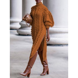 Elegant European and American High-Neck Long Dress for Women | Long-Sleeve A-line Winter Black Dress, Suitable for Weddings, Parties, and Formal Occasions, Machine Washable - Fashionable Long Dress, Solid Color, No, Regular Sleeve, Regular Top