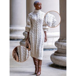 Elegant European and American High-Neck Long Dress for Women | Long-Sleeve A-line Winter Black Dress, Suitable for Weddings, Parties, and Formal Occasions, Machine Washable - Fashionable Long Dress, Solid Color, No, Regular Sleeve, Regular Top