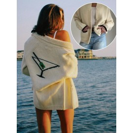 Women's Beige Shawl Collar cardigan - Long Sleeve non-stretch Sweater, Button-Front Closure for Spring/Fall/Summer Layering, Office Casual Outfits - Women's Sweater Tops, Spring Layering, Relaxed Fit, Quality Stitching, Stylish Outerwear, Weekend Wear