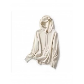 Women'S Hooded Thick Sweater | Autumn/Winter Solid Color Hoodie with Crew Neck