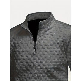 Two-Pack Plus Size Men's Full-Zip Jacket, Half-Zip Front, Elastic Zipper, Half-Zip Casual Coat, Suitable for Gym, Office, Daily Wear - Dark Gray/Black-Dark Gray/Light Gray-Dark Gray/White-Black/White-Black/Light Gray-Light Gray/White Men's Wear 