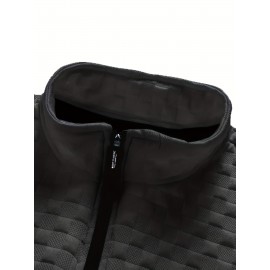 Two-Pack Plus Size Men's Full-Zip Jacket, Half-Zip Front, Elastic Zipper, Half-Zip Casual Coat, Suitable for Gym, Office, Daily Wear - Dark Gray/Black-Dark Gray/Light Gray-Dark Gray/White-Black/White-Black/Light Gray-Light Gray/White Men's Wear 