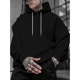 Men'S Christian Faith Hooded Sweatshirt with Prayer Hands & Cross Design - All-Season Casual Pullover, Machine Washable, Kangaroo Pocket & Drawstring Hood, Plus Size, Church Activities & Casual Attire