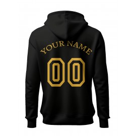 Custom Men'S Hoodies Featuring Personalized Names And Numbers - Available in Multiple Colors, Suitable for Baseball, Hiking, And Everyday Casual Wear - with a Hood, Front Pocket, Made of, Perfect for Outdoor Activities, Plus Size