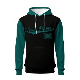 Custom Men'S Hoodies Featuring Personalized Names And Numbers - Available in Multiple Colors, Suitable for Baseball, Hiking, And Everyday Casual Wear - with a Hood, Front Pocket, Made of, Perfect for Outdoor Activities, Plus Size