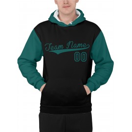 Custom Men'S Hoodies Featuring Personalized Names And Numbers - Available in Multiple Colors, Suitable for Baseball, Hiking, And Everyday Casual Wear - with a Hood, Front Pocket, Made of, Perfect for Outdoor Activities, Plus Size