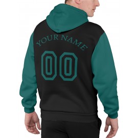 Custom Men'S Hoodies Featuring Personalized Names And Numbers - Available in Multiple Colors, Suitable for Baseball, Hiking, And Everyday Casual Wear - with a Hood, Front Pocket, Made of, Perfect for Outdoor Activities, Plus Size