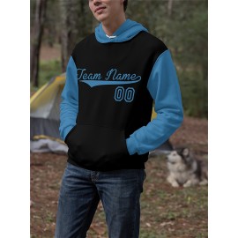 Custom Men'S Hoodies Featuring Personalized Names And Numbers - Available in Multiple Colors, Suitable for Baseball, Hiking, And Everyday Casual Wear - with a Hood, Front Pocket, Made of, Perfect for Outdoor Activities, Plus Size