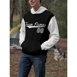 Custom Men'S Hoodies Featuring Personalized Names And Numbers - Available in Multiple Colors, Suitable for Baseball, Hiking, And Everyday Casual Wear - with a Hood, Front Pocket, Made of, Perfect for Outdoor Activities, Plus Size