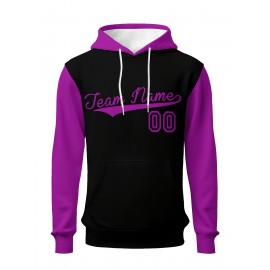 Custom Men'S Hoodies Featuring Personalized Names And Numbers - Available in Multiple Colors, Suitable for Baseball, Hiking, And Everyday Casual Wear - with a Hood, Front Pocket, Made of, Perfect for Outdoor Activities, Plus Size