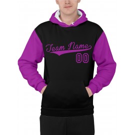 Custom Men'S Hoodies Featuring Personalized Names And Numbers - Available in Multiple Colors, Suitable for Baseball, Hiking, And Everyday Casual Wear - with a Hood, Front Pocket, Made of, Perfect for Outdoor Activities, Plus Size