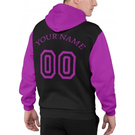 Custom Men'S Hoodies Featuring Personalized Names And Numbers - Available in Multiple Colors, Suitable for Baseball, Hiking, And Everyday Casual Wear - with a Hood, Front Pocket, Made of, Perfect for Outdoor Activities, Plus Size