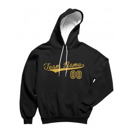 Custom Men'S Hoodies Featuring Personalized Names And Numbers - Available in Multiple Colors, Suitable for Baseball, Hiking, And Everyday Casual Wear - with a Hood, Front Pocket, Made of, Perfect for Outdoor Activities, Plus Size