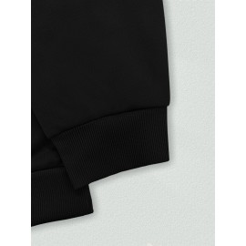 Men'S Plus Size Sweatshirt | Western Forest Print, Casual Street Style, Long Sleeve, Crew Neck, Regular Fit for Autumn-Winter