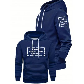 Men's Large Hooded Sweatshirt - Personalized Logo/Text/Design Printing on Left Chest & Back, Bulk Orders for Team Uniforms, School Jackets, Couples Matching - Relaxed Fit Logo Printing Service (Logo/Text/Graphic), PLUS SIZE