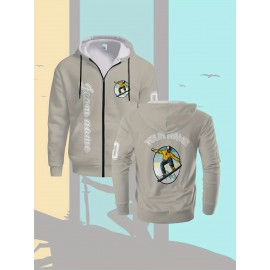 Men's Plus-Size Custom Full-Zip Sweatshirt - Personalized Logo & Text Printing, Size Hoodie for Branding/Gym/Outdoor Wear, Machine Washable Casual Sportswear (Regular Fit) - Orders Welcome Suitable for Gym,, Daily Wear, PLUS SIZE