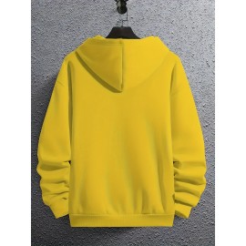 Novelty Cartoon Mouth 3D Print Men's Hooded Sweatshirt with Drawstring And Pocket, Fall Winter Hoodie, PLUS SIZE