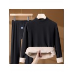 Plus Size - Men'S & Women'S Thermal Underwear Set - Heavy-Duty Fleece-Lined Thermal Pants, Extreme Cold Proof Winter Pants, /Neutral Colors, Round Neck Base Layer for Everyday & Formal Wear - Cold Weather Essentials, Thermal Underwear for Women