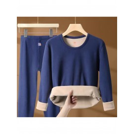 Plus Size - Men'S & Women'S Thermal Underwear Set - Heavy-Duty Fleece-Lined Thermal Pants, Extreme Cold Proof Winter Pants, /Neutral Colors, Round Neck Base Layer for Everyday & Formal Wear - Cold Weather Essentials, Thermal Underwear for Women