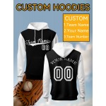 Custom Men'S Hoodies Featuring Personalized Names And Numbers - Available in Multiple Colors, Suitable for Baseball, Hiking, And Everyday Casual Wear - with a Hood, Front Pocket, Made of, Perfect for Outdoor Activities, Plus Size